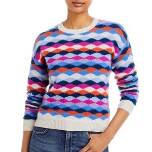 Aqua 100% Cashmere Multi Scallop Cashmere Sweater